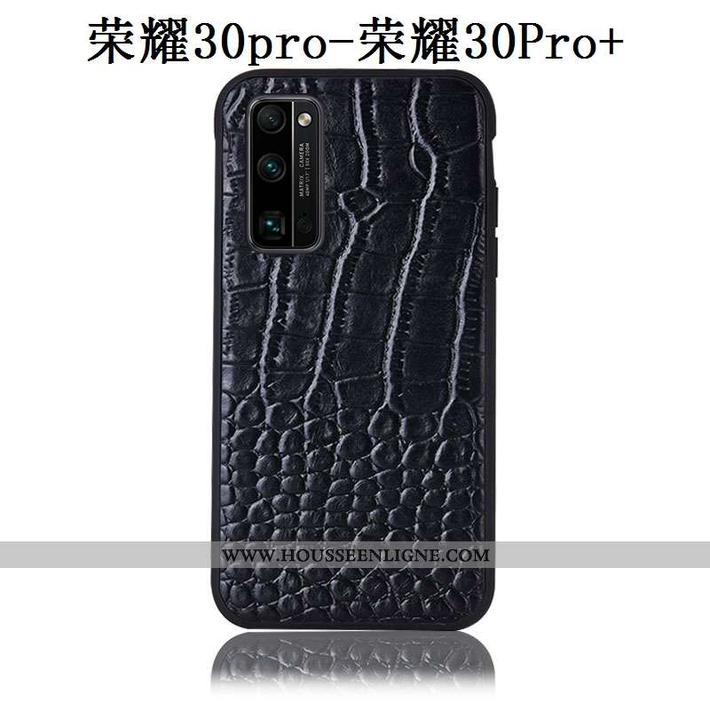 Coque Honor 30 Pro Protection Cuir Véritable Étui Crocodile Téléphone Portable Incassable Marron
