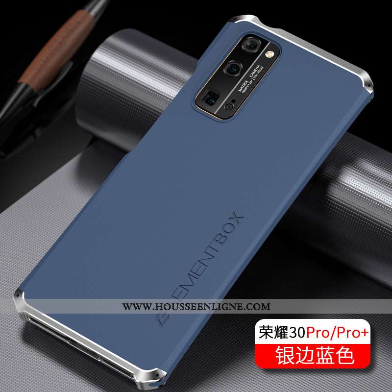 Coque Honor 30 Pro Protection Métal Tout Compris Bleu Marin Tendance Étui Silicone Bleu Foncé
