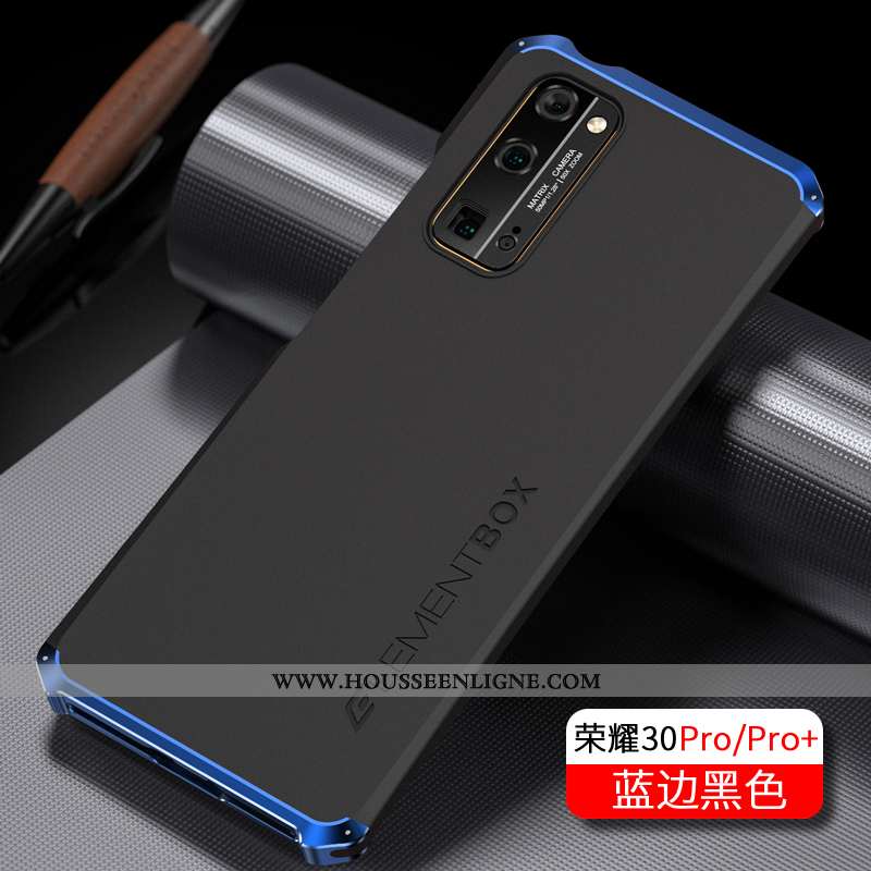 Coque Honor 30 Pro Protection Métal Tout Compris Bleu Marin Tendance Étui Silicone Bleu Foncé