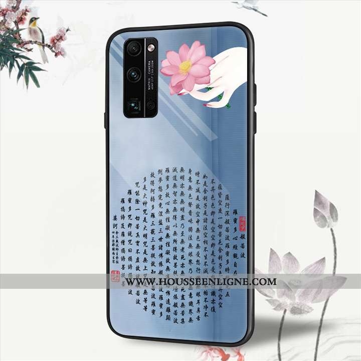Coque Honor 30 Pro Verre Personnalité Créatif Téléphone Portable Tendance Vent Bleu