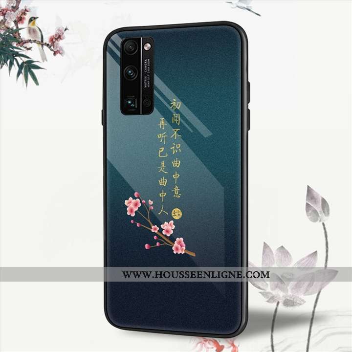 Coque Honor 30 Pro Verre Personnalité Créatif Téléphone Portable Tendance Vent Bleu