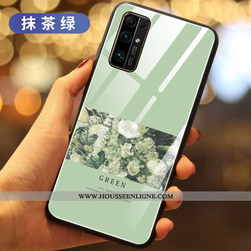 Coque Honor 30 Silicone Verre Incassable Fluide Doux Vert Créatif Verte