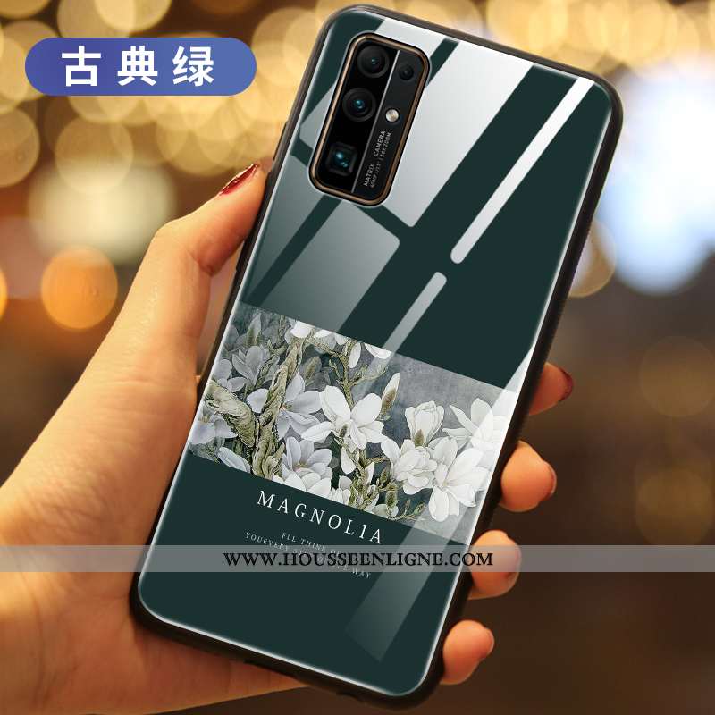 Coque Honor 30 Silicone Verre Incassable Fluide Doux Vert Créatif Verte