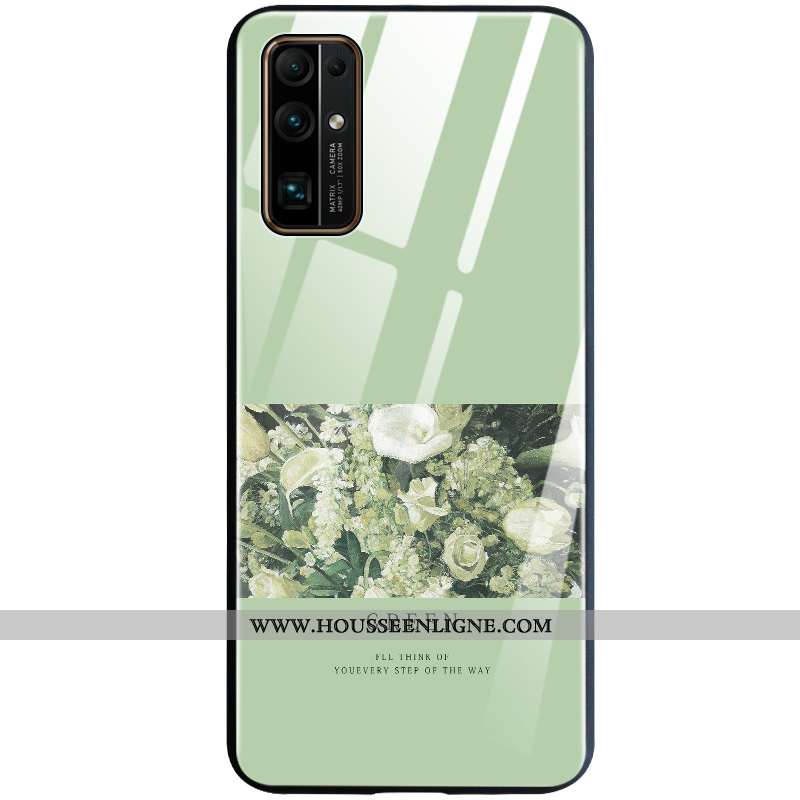 Coque Honor 30 Silicone Verre Incassable Fluide Doux Vert Créatif Verte