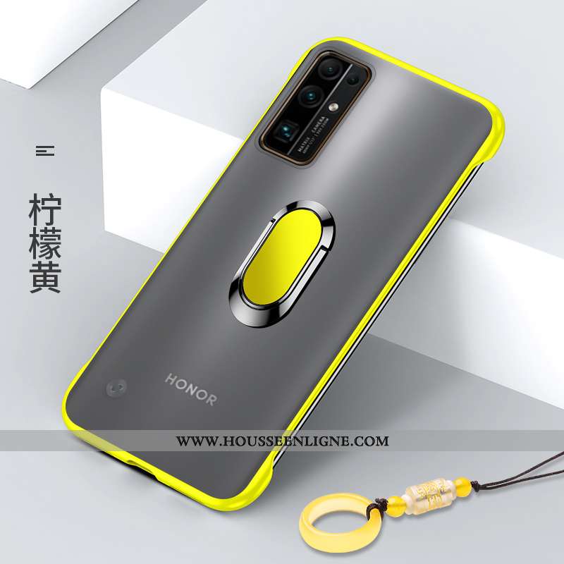 Coque Honor 30 Transparent Délavé En Daim Protection Jaune Silicone Étui Légère