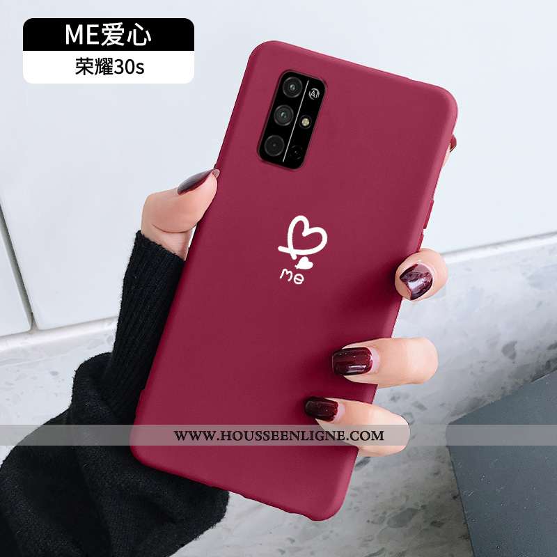 Coque Honor 30s Créatif Silicone Téléphone Portable Incassable Simple Amoureux Protection Rouge