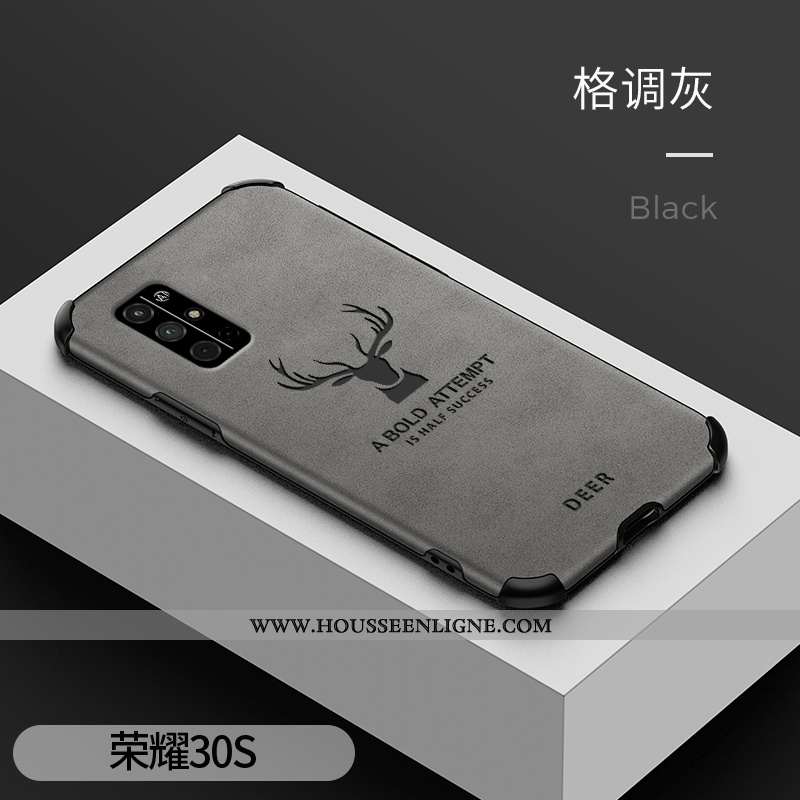 Coque Honor 30s Cuir Modèle Fleurie Vintage Délavé En Daim Business Étui Gris