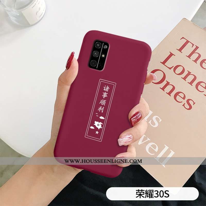 Coque Honor 30s Fluide Doux Silicone Personnalité Incassable Rouge Cœur