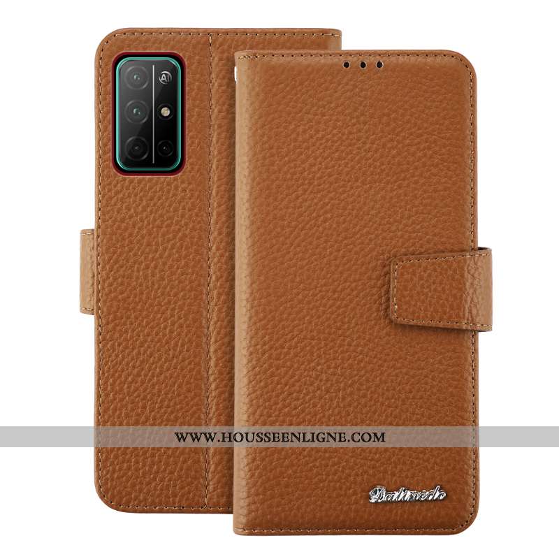 Coque Honor 30s Portefeuille Cuir Véritable Noir Téléphone Portable