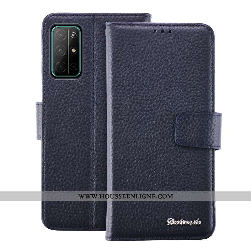 Coque Honor 30s Portefeuille Cuir Véritable Noir Téléphone Portable