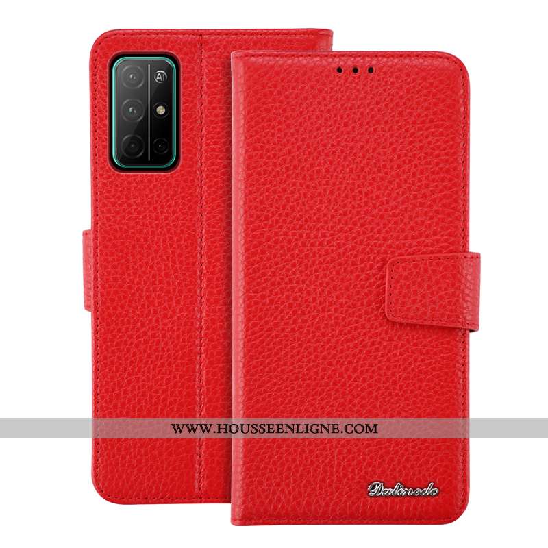 Coque Honor 30s Portefeuille Cuir Véritable Noir Téléphone Portable