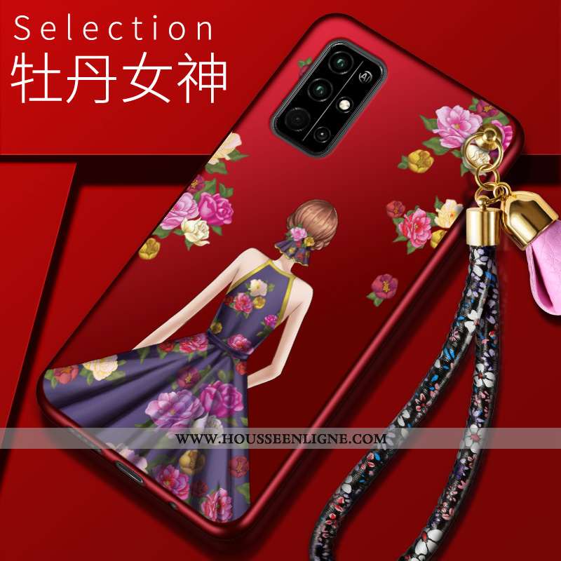 Coque Honor 30s Protection Charmant Étui Téléphone Portable Rouge Fluide Doux