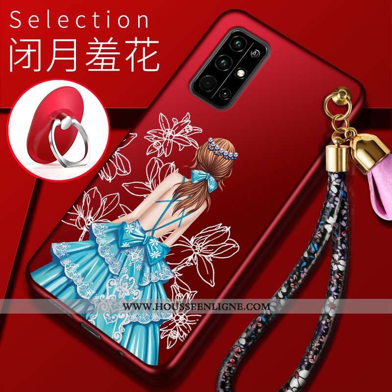 Coque Honor 30s Protection Charmant Étui Téléphone Portable Rouge Fluide Doux