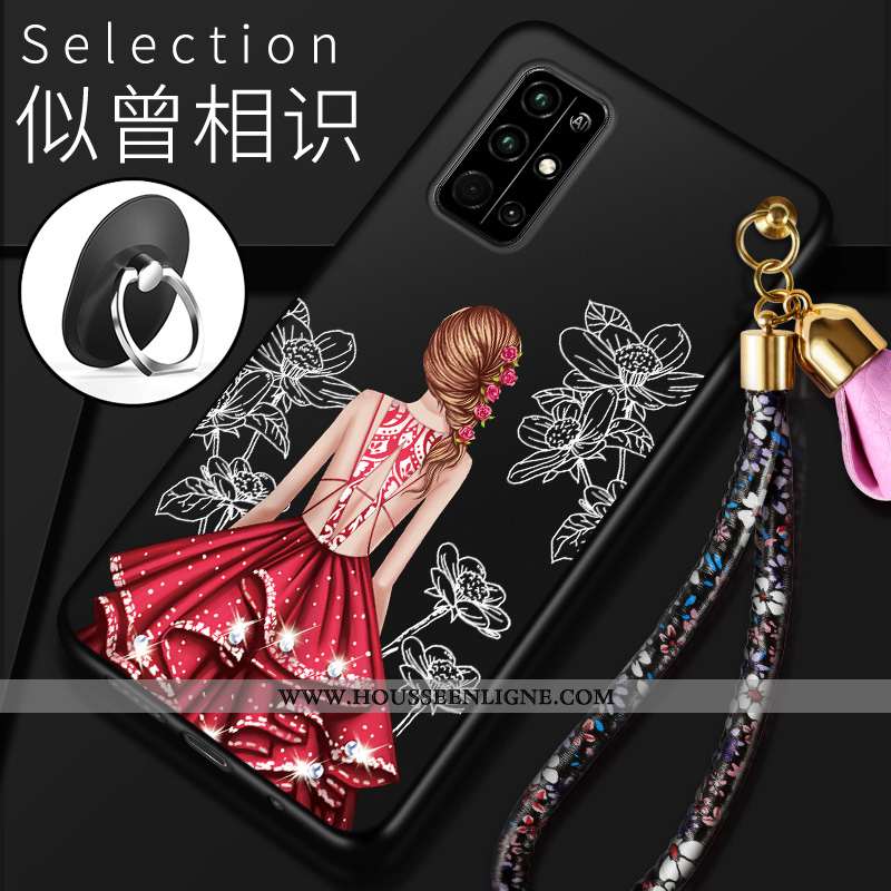 Coque Honor 30s Protection Charmant Étui Téléphone Portable Rouge Fluide Doux