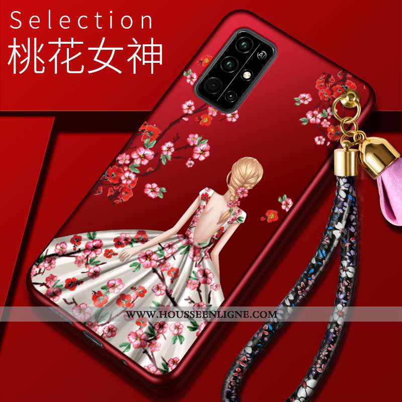 Coque Honor 30s Protection Charmant Étui Téléphone Portable Rouge Fluide Doux