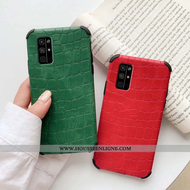 Coque Honor 30s Protection Délavé En Daim Crocodile Modèle Fleurie Nouveau Ultra Créatif Verte