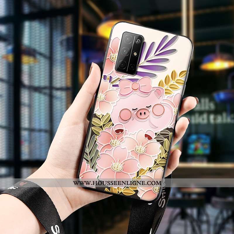 Coque Honor 30s Protection Délavé En Daim Dimensionnel Tendance Petit Nouveau Incassable Rose