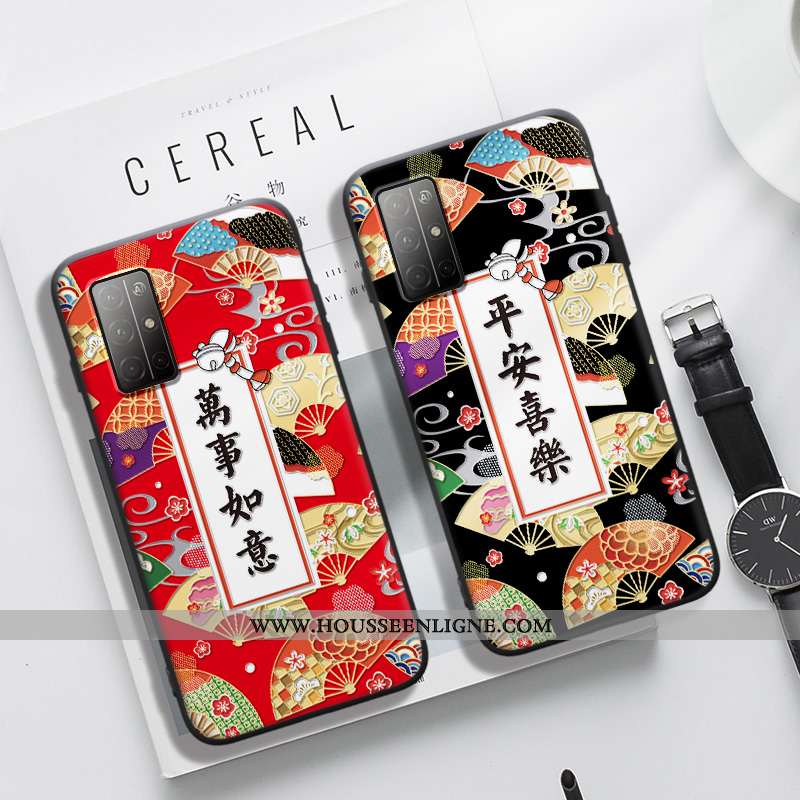 Coque Honor 30s Protection Gaufrage Incassable Silicone Rouge Tendance Art