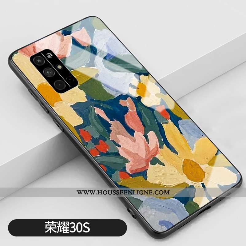 Coque Honor 30s Protection Verre Téléphone Portable Silicone Incassable Créatif Peinture À L'huile J