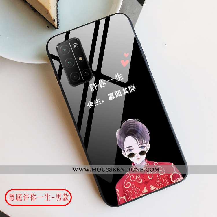 Coque Honor 30s Verre Personnalité Incassable Créatif Net Rouge Tendance Protection Noir