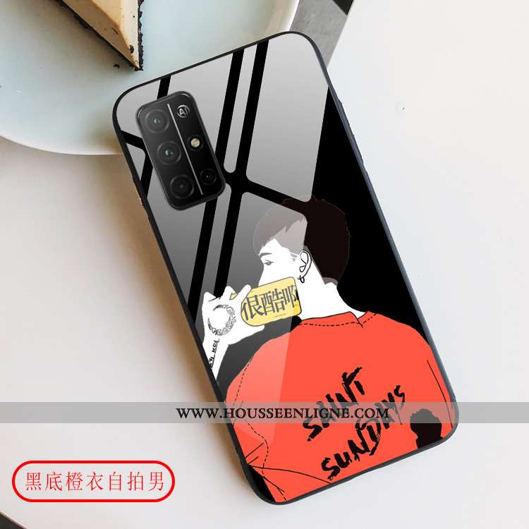 Coque Honor 30s Verre Personnalité Incassable Créatif Net Rouge Tendance Protection Noir