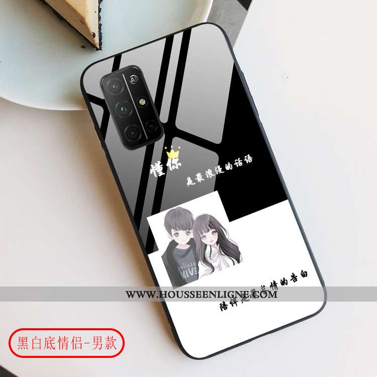 Coque Honor 30s Verre Personnalité Incassable Créatif Net Rouge Tendance Protection Noir