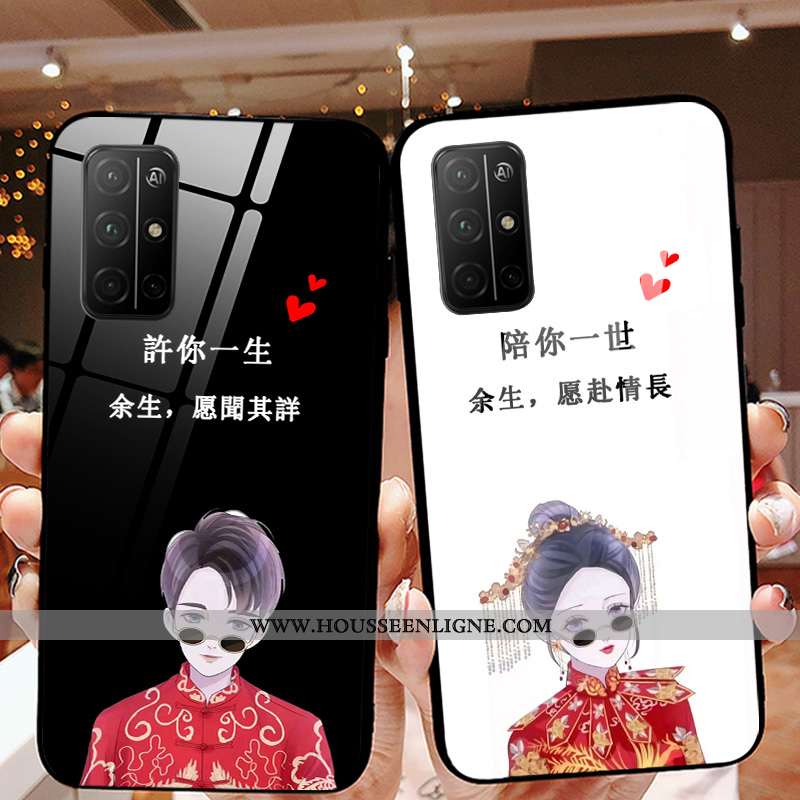 Coque Honor 30s Verre Personnalité Incassable Créatif Net Rouge Tendance Protection Noir