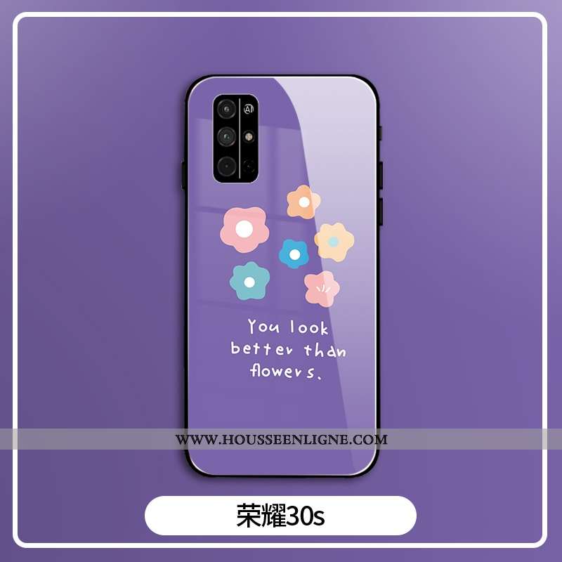 Coque Honor 30s Verre Personnalité Tout Compris Protection Étui Silicone Violet