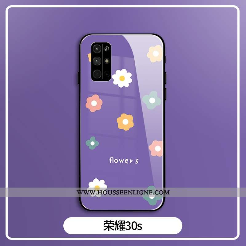 Coque Honor 30s Verre Personnalité Tout Compris Protection Étui Silicone Violet