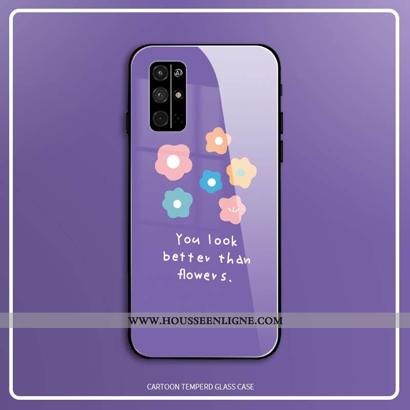 Coque Honor 30s Verre Personnalité Tout Compris Protection Étui Silicone Violet