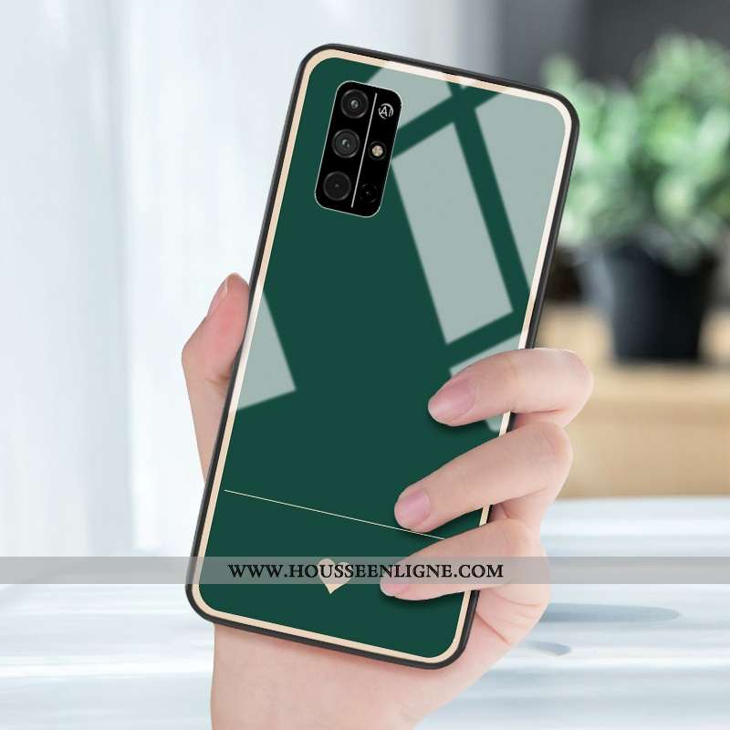 Coque Honor 30s Verre Silicone Petit Protection Miroir Incassable Vert Verte