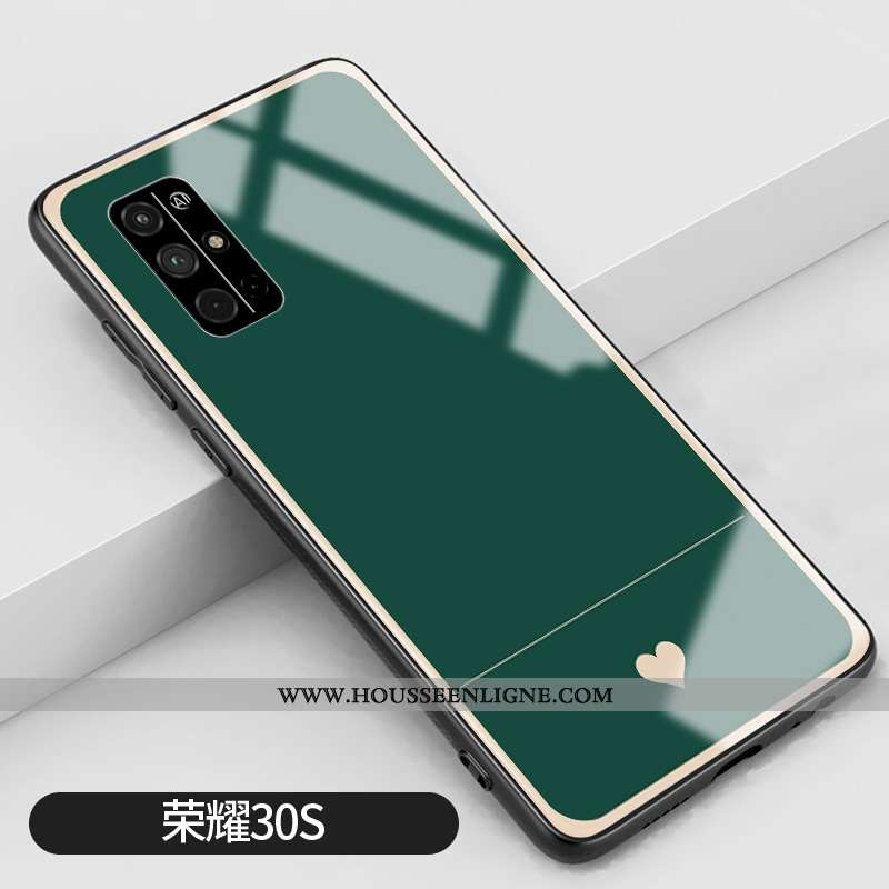 Coque Honor 30s Verre Silicone Petit Protection Miroir Incassable Vert Verte