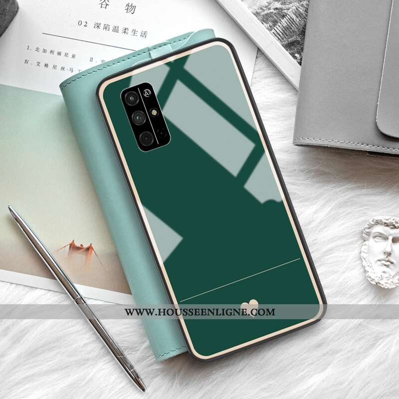 Coque Honor 30s Verre Silicone Petit Protection Miroir Incassable Vert Verte
