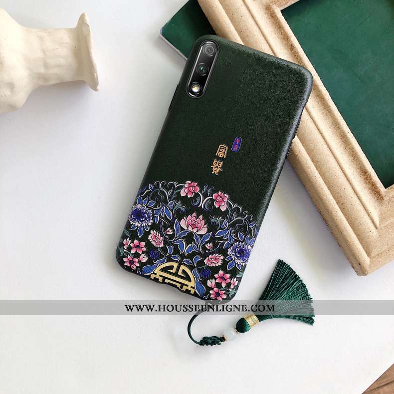 Coque Honor 9x Délavé En Daim Gaufrage Rouge Téléphone Portable Étui Nouveau