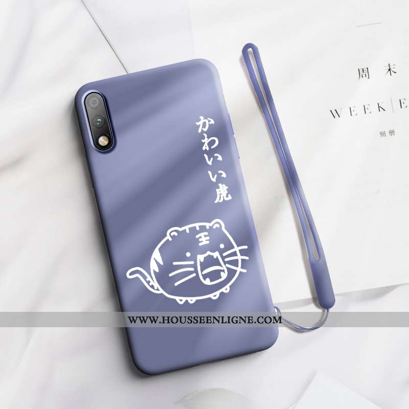 Coque Honor 9x Délavé En Daim Tendance Protection Simple Silicone Étui Ligne Bleu
