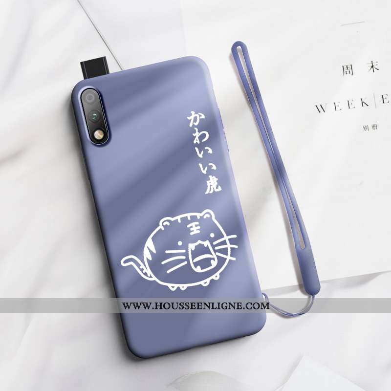 Coque Honor 9x Délavé En Daim Tendance Protection Simple Silicone Étui Ligne Bleu