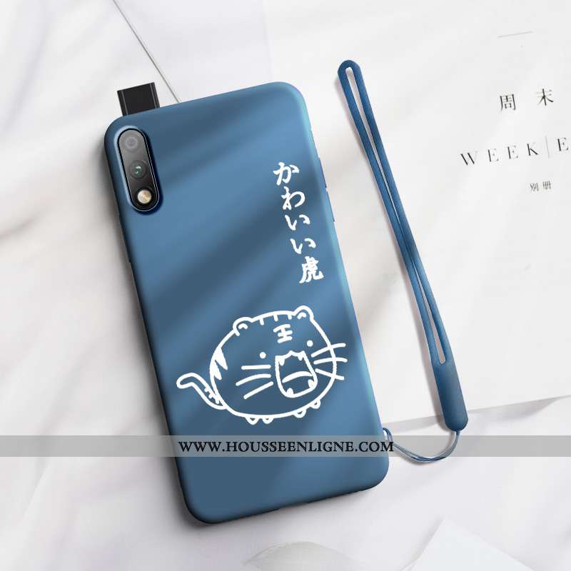 Coque Honor 9x Délavé En Daim Tendance Protection Simple Silicone Étui Ligne Bleu
