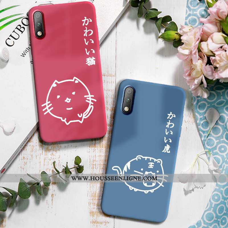 Coque Honor 9x Délavé En Daim Tendance Protection Simple Silicone Étui Ligne Bleu