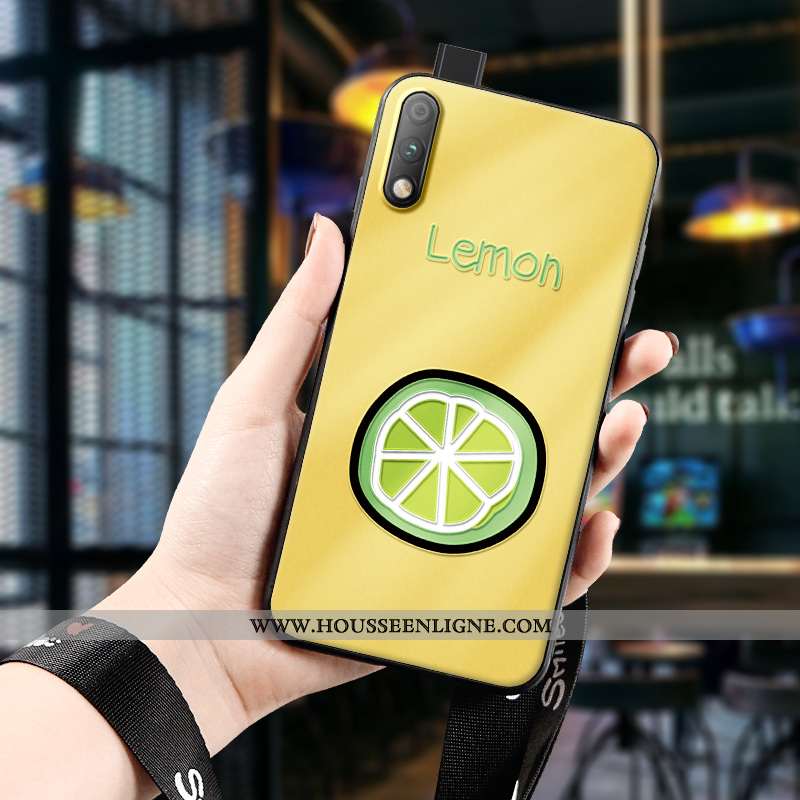 Coque Honor 9x Légère Fluide Doux Jeunesse Charmant Jaune Dimensionnel Silicone