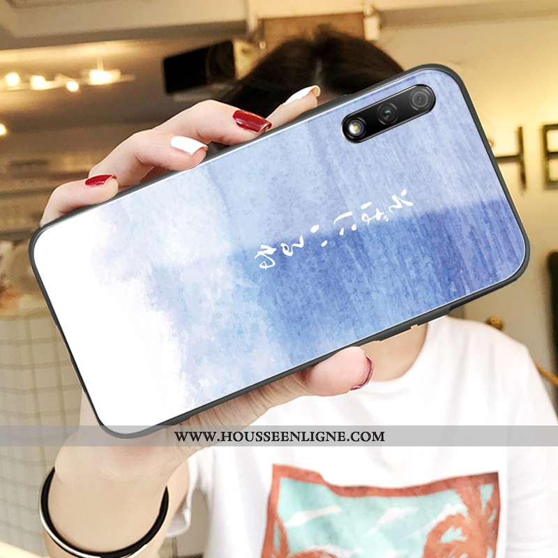 Coque Honor 9x Légère Fluide Doux Verre Jeunesse Ultra Miroir Protection Bleu