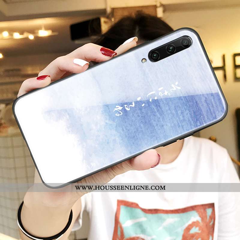 Coque Honor 9x Légère Fluide Doux Verre Jeunesse Ultra Miroir Protection Bleu