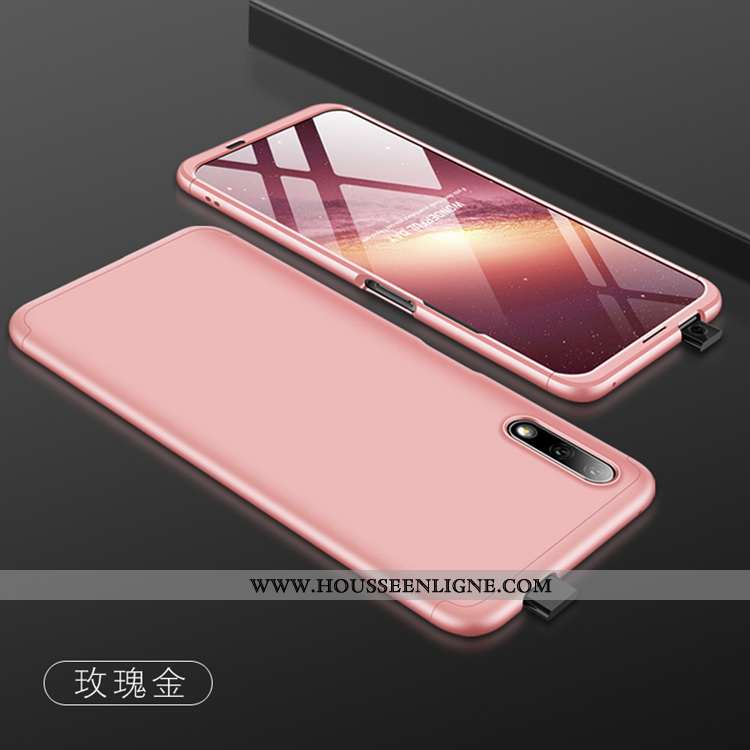 Coque Honor 9x Mode Délavé En Daim Incassable Simple Membrane Rose Téléphone Portable