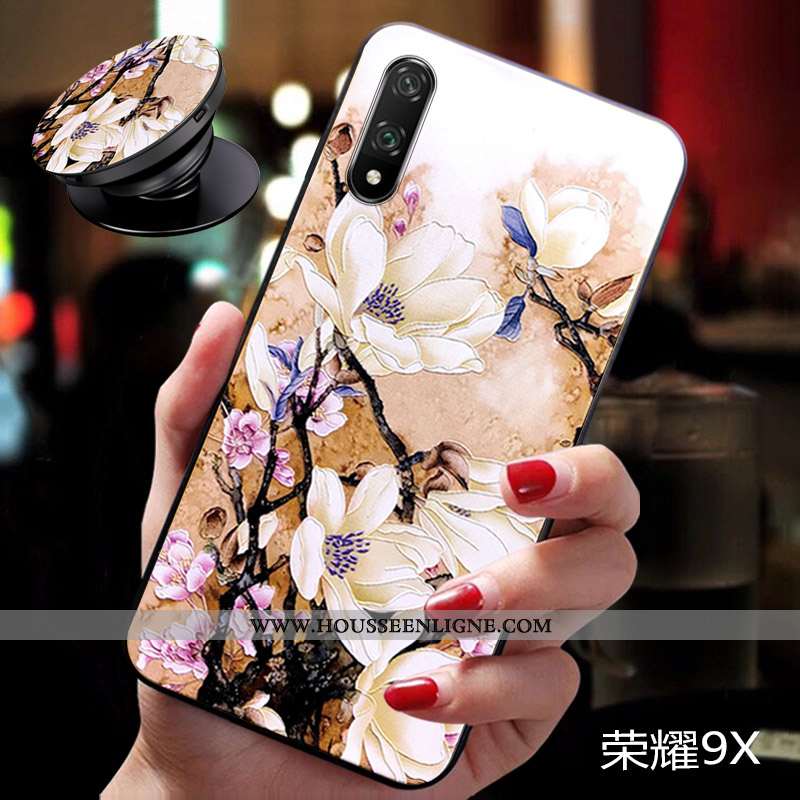 Coque Honor 9x Personnalité Créatif Fluide Doux Silicone Incassable Légère Bleu