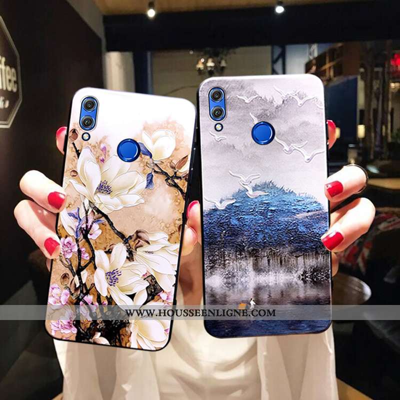 Coque Honor 9x Personnalité Créatif Fluide Doux Silicone Incassable Légère Bleu