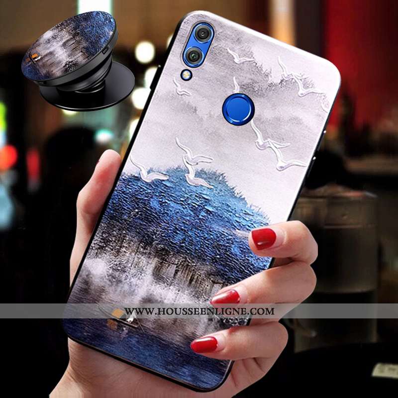Coque Honor 9x Personnalité Créatif Fluide Doux Silicone Incassable Légère Bleu