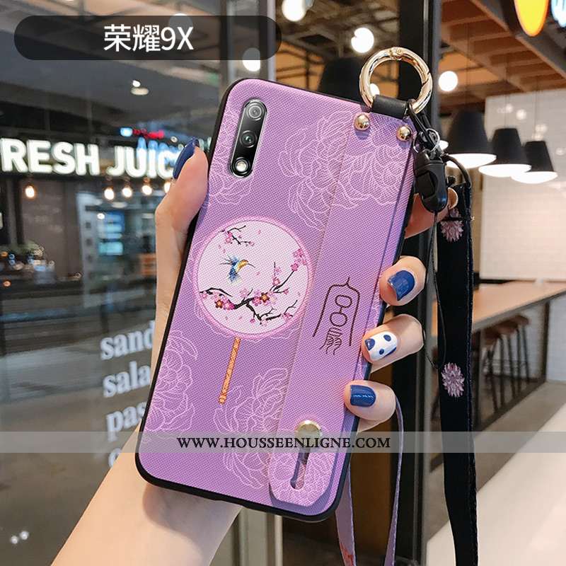 Coque Honor 9x Personnalité Créatif Violet Protection Étui Style Chinois Silicone