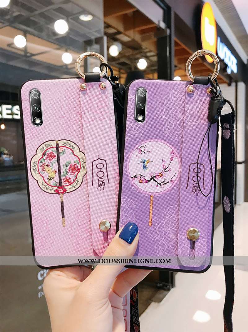 Coque Honor 9x Personnalité Créatif Violet Protection Étui Style Chinois Silicone