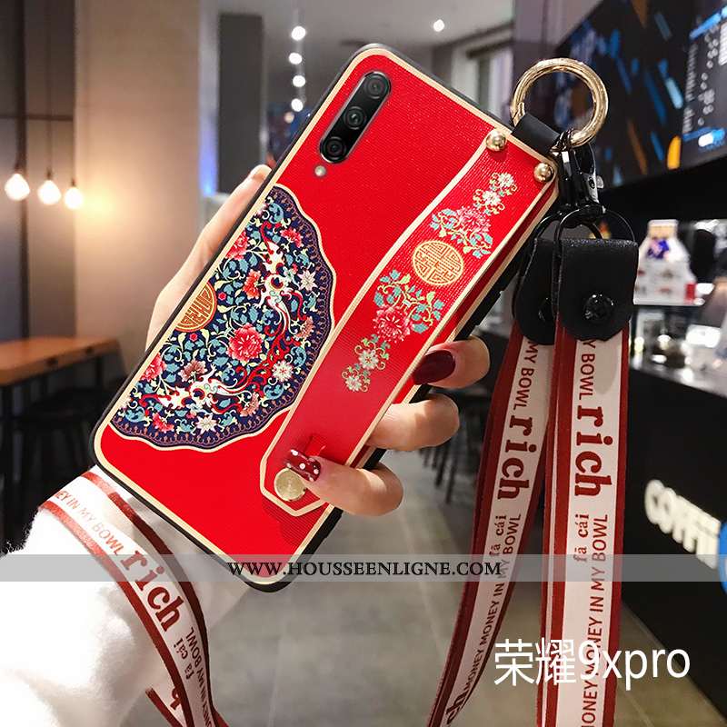 Coque Honor 9x Pro Créatif Tendance Net Rouge Ornements Suspendus Incassable Support Verte