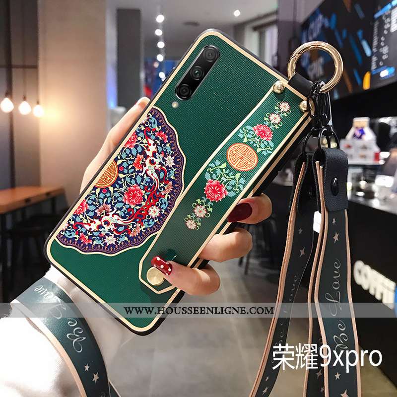 Coque Honor 9x Pro Créatif Tendance Net Rouge Ornements Suspendus Incassable Support Verte