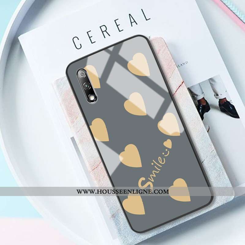 Coque Honor 9x Pro Créatif Tendance Vert Amour Téléphone Portable Verre Silicone Verte